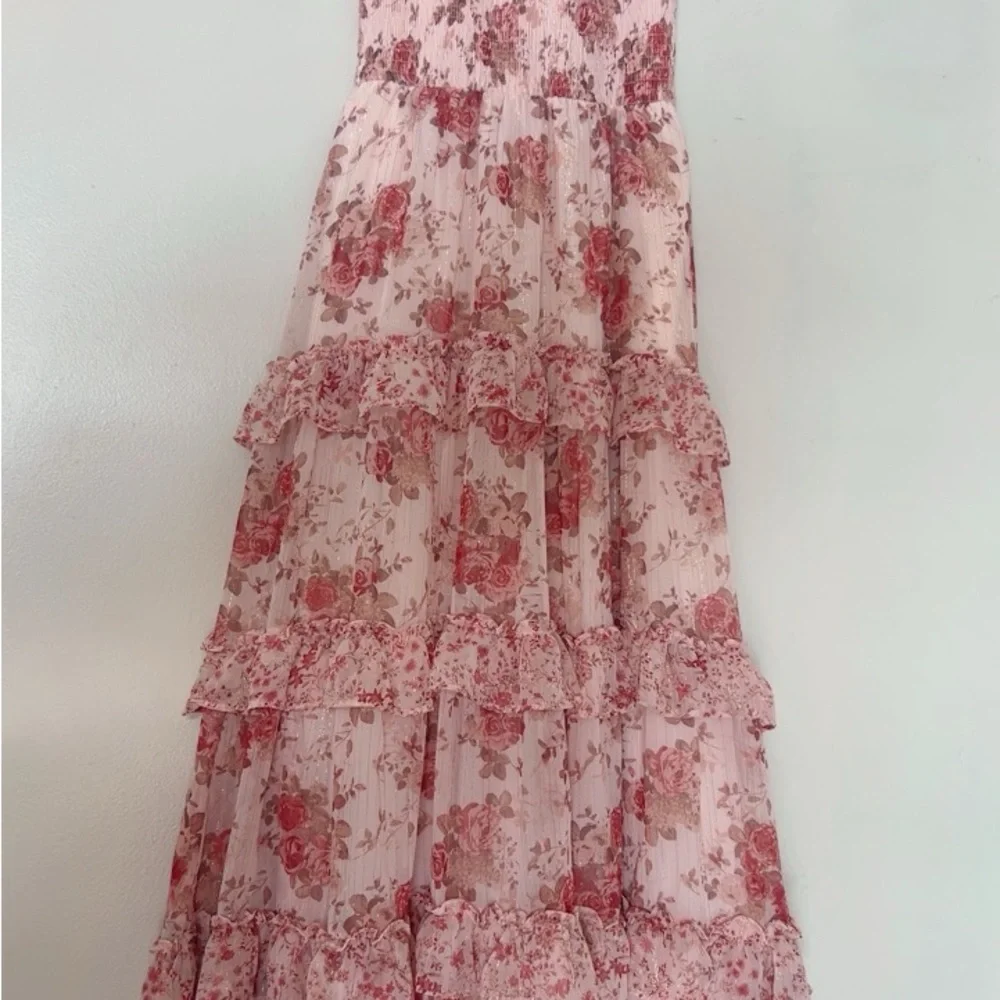 Altar'd State Blush Floral Tiered Dress - Picture 10 of 12